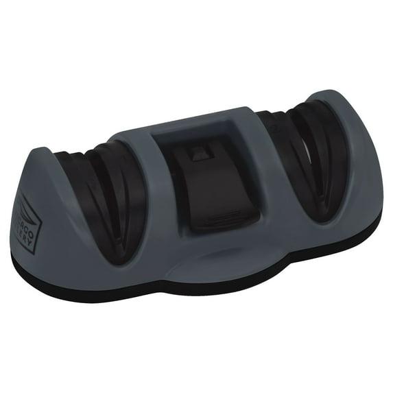 Chicago Cutlery Dual Stage Knife Sharpener with Fine and Coarse Sharpening, Suction Bottom and Compact Knife Sharpener, Black