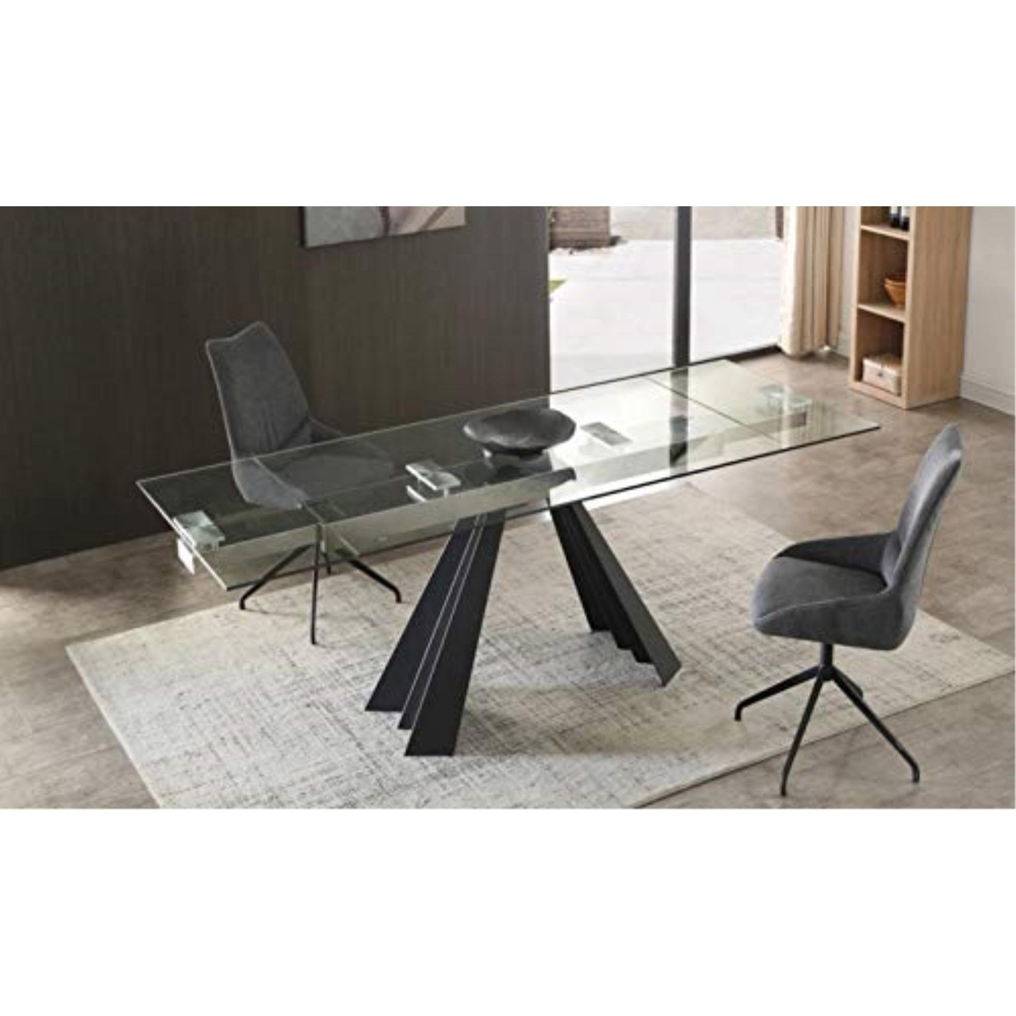 Sleek 88'' Contemporary Glass Extendable Dining Table