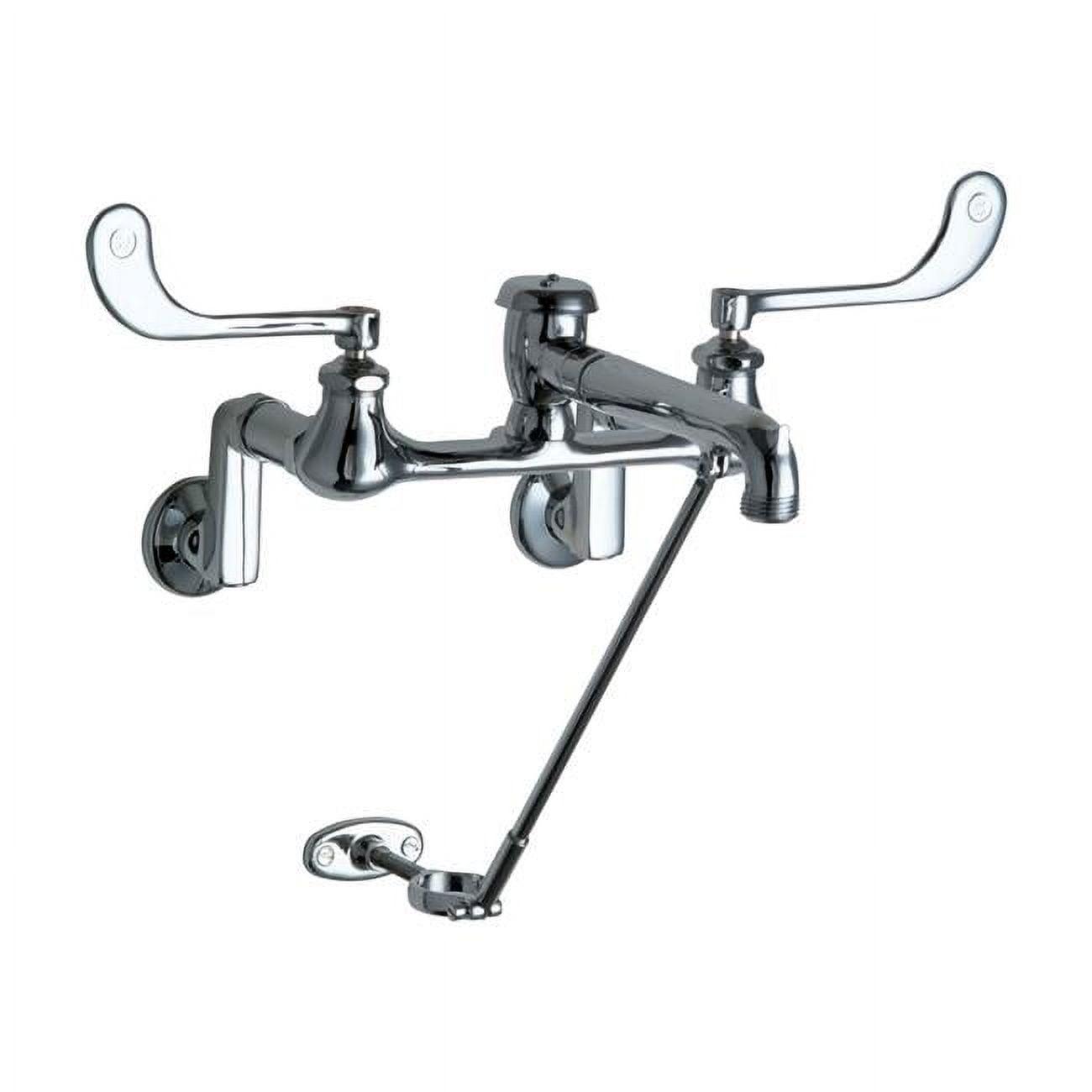 Polished Chrome Dual Handle Wall-Mounted Utility Faucet