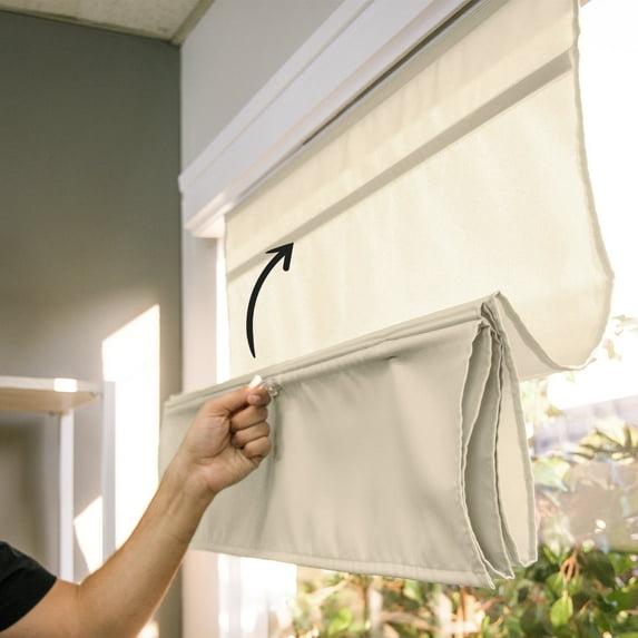 Chicology Cordless Roman Runway Tan Shades, 35"W X 64" H