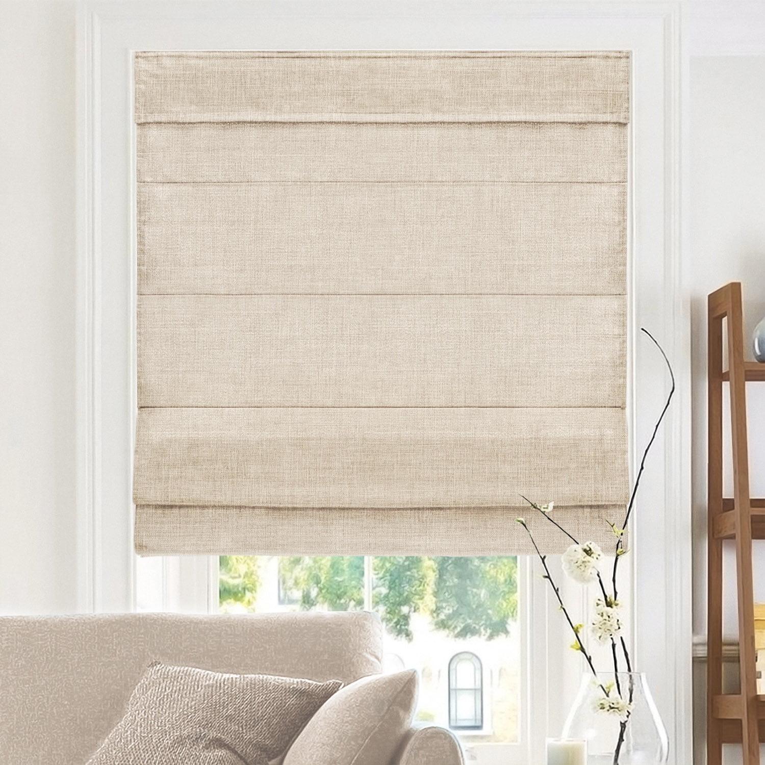 Belgian Flax Cordless Blackout Roman Shades 47"W x 64"H