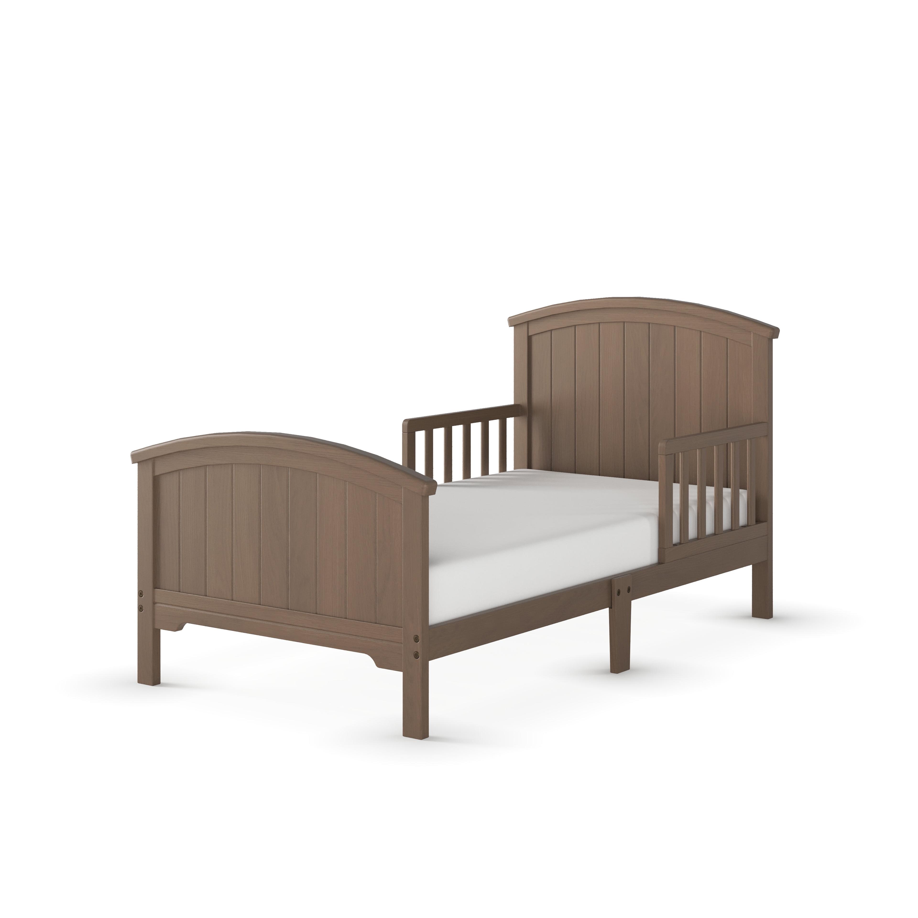 Dusty Heather Pine Toddler Bed with Guard Rails and Headboard