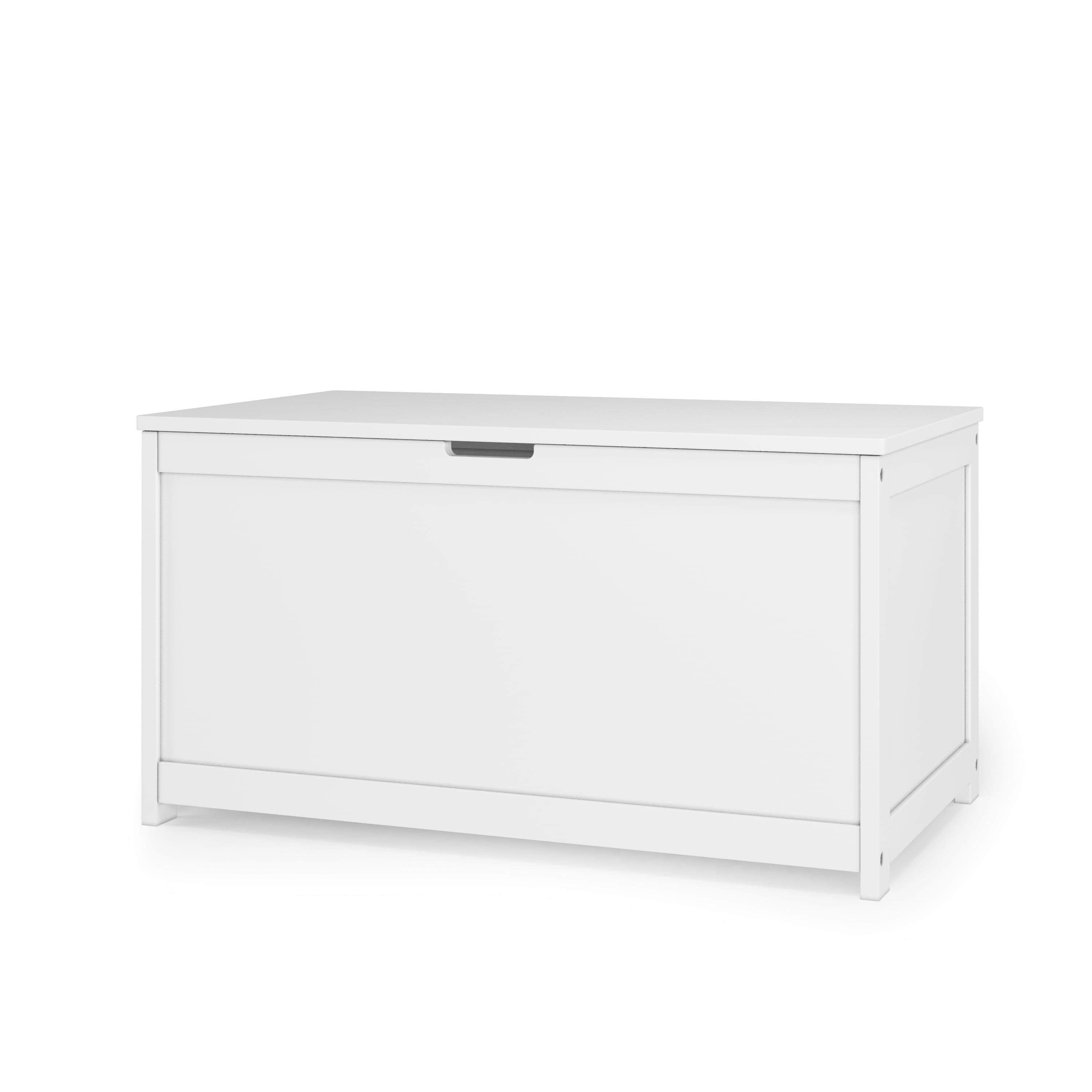 Matte White 33" Wooden Kids Toy Storage Chest