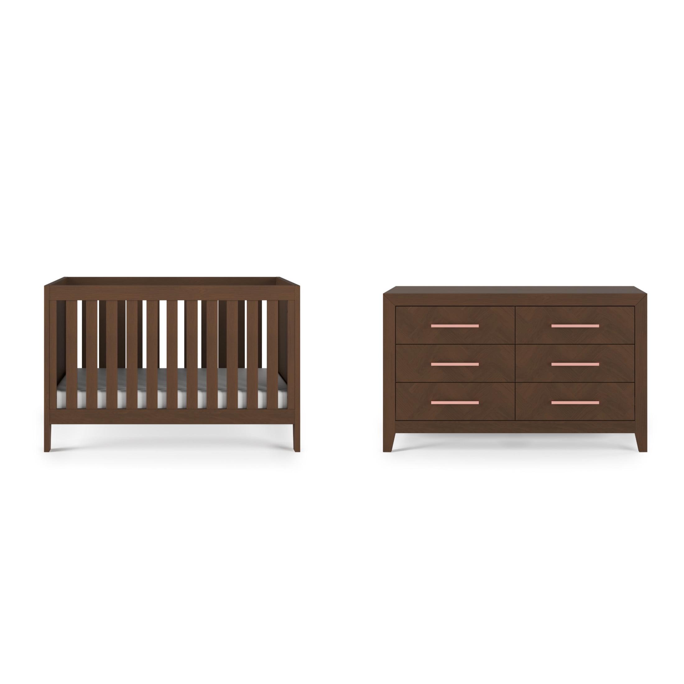 Child Craft Kieran Crib and Dresser Nursery Set, 2-Piece, Includes 3-in-1 Convertible Crib and 6-Drawer Dresser (Toasted Chestnut)