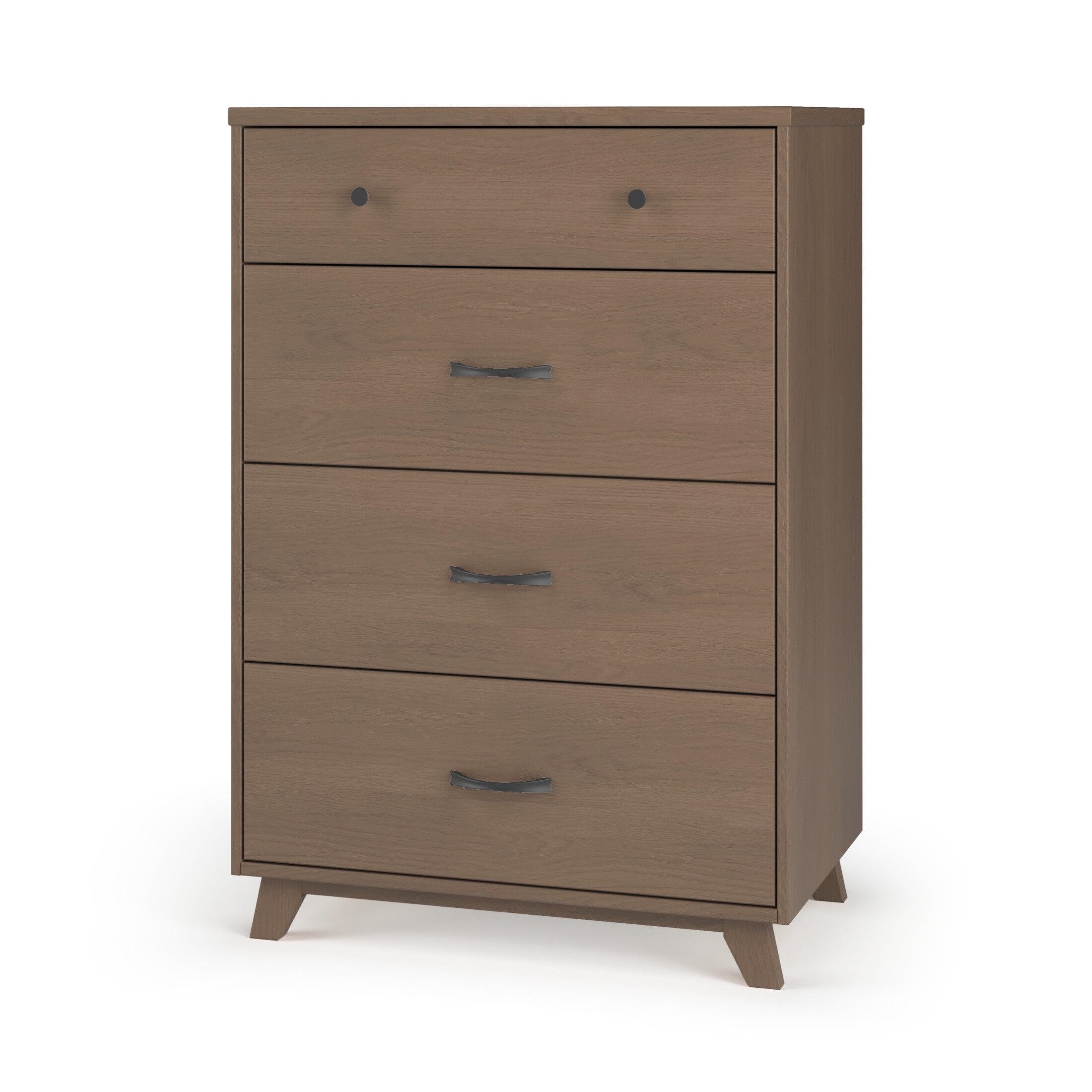 Dusty Heather Mid-Century Modern Nursery Chest with 4 Drawers