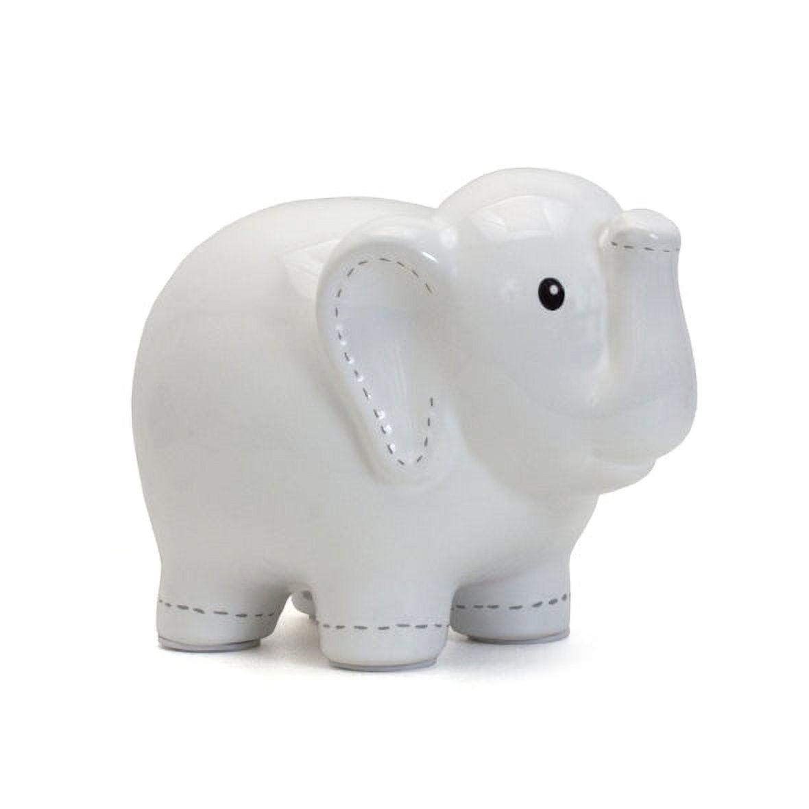 Child to Cherish Large Stitched Elephant Bank, White