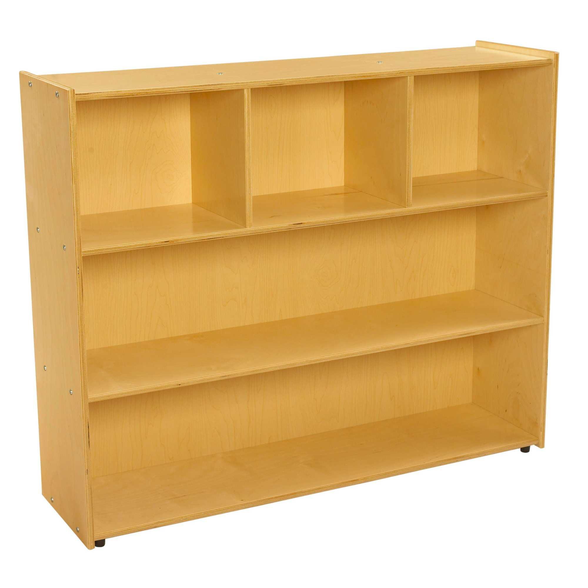 Birch Plywood 3-Shelf Adjustable Storage Unit for School