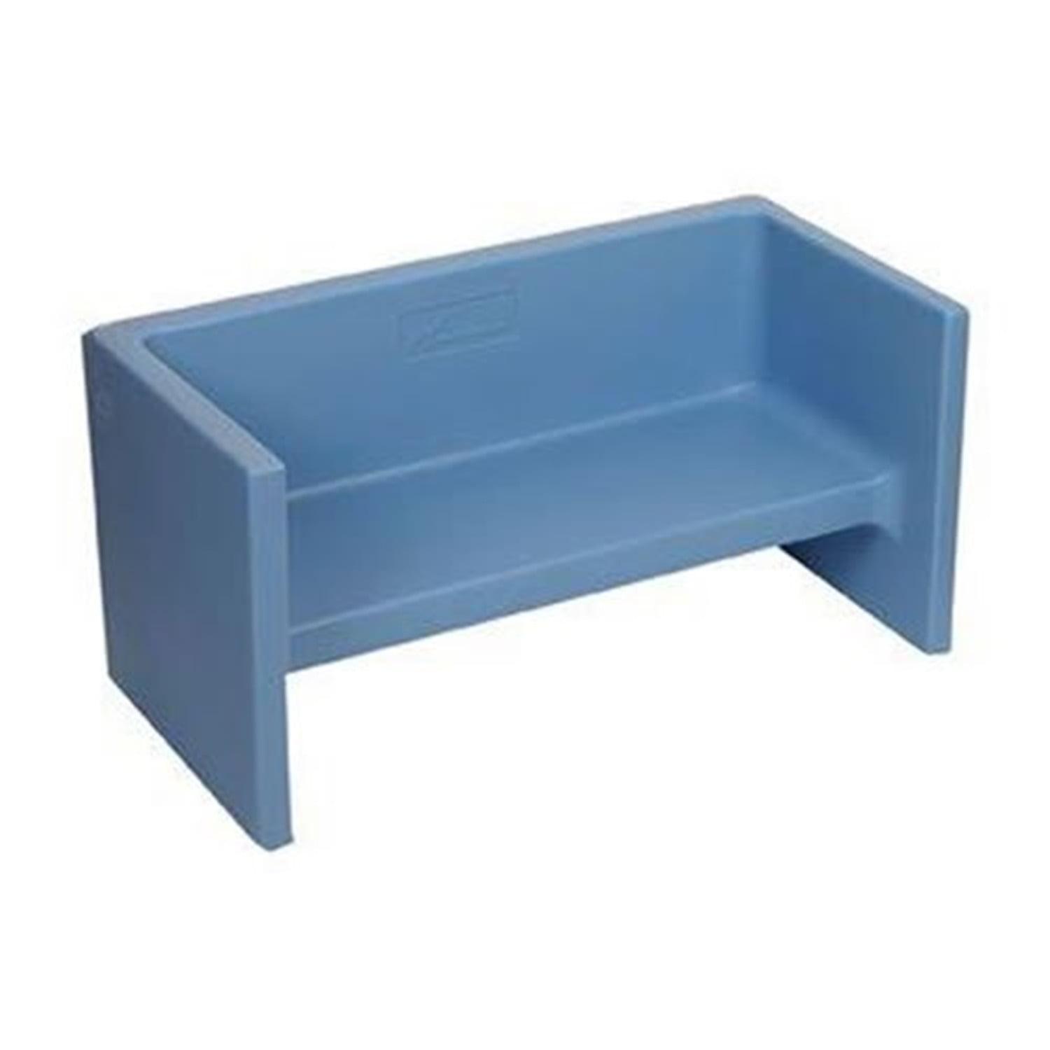 Sky Blue Plastic Kids Outdoor Bench