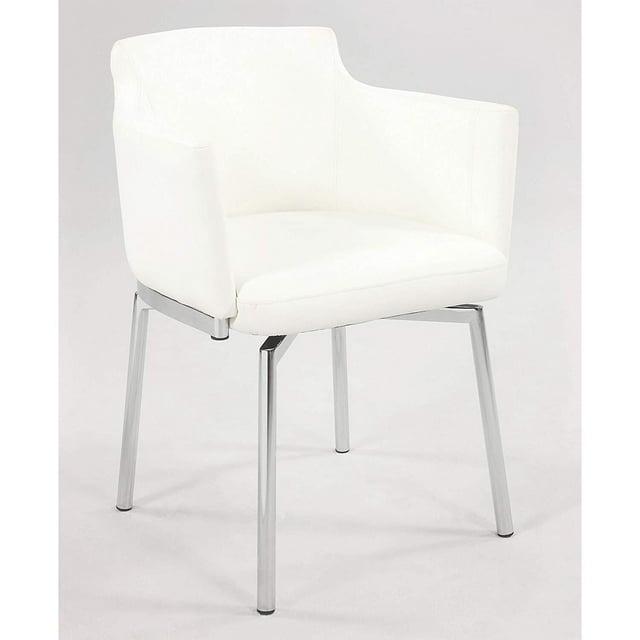Chintaly Club Style Arm Chair With Memory Swivel - Set Of 2, White