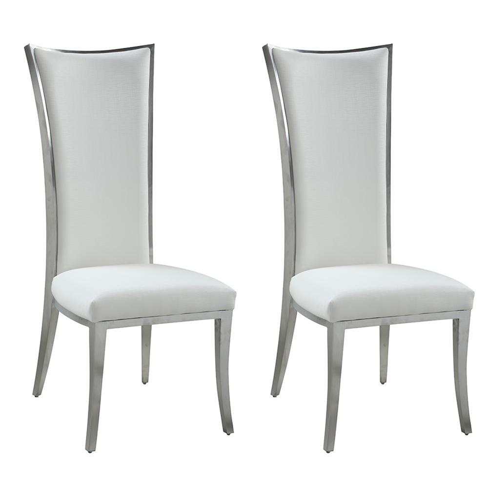 Chintaly High Back Upholstered Chair w/ Stainless Steel Frame