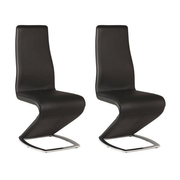 Chintaly "Z" Style Side Chair - Set Of 2, Black