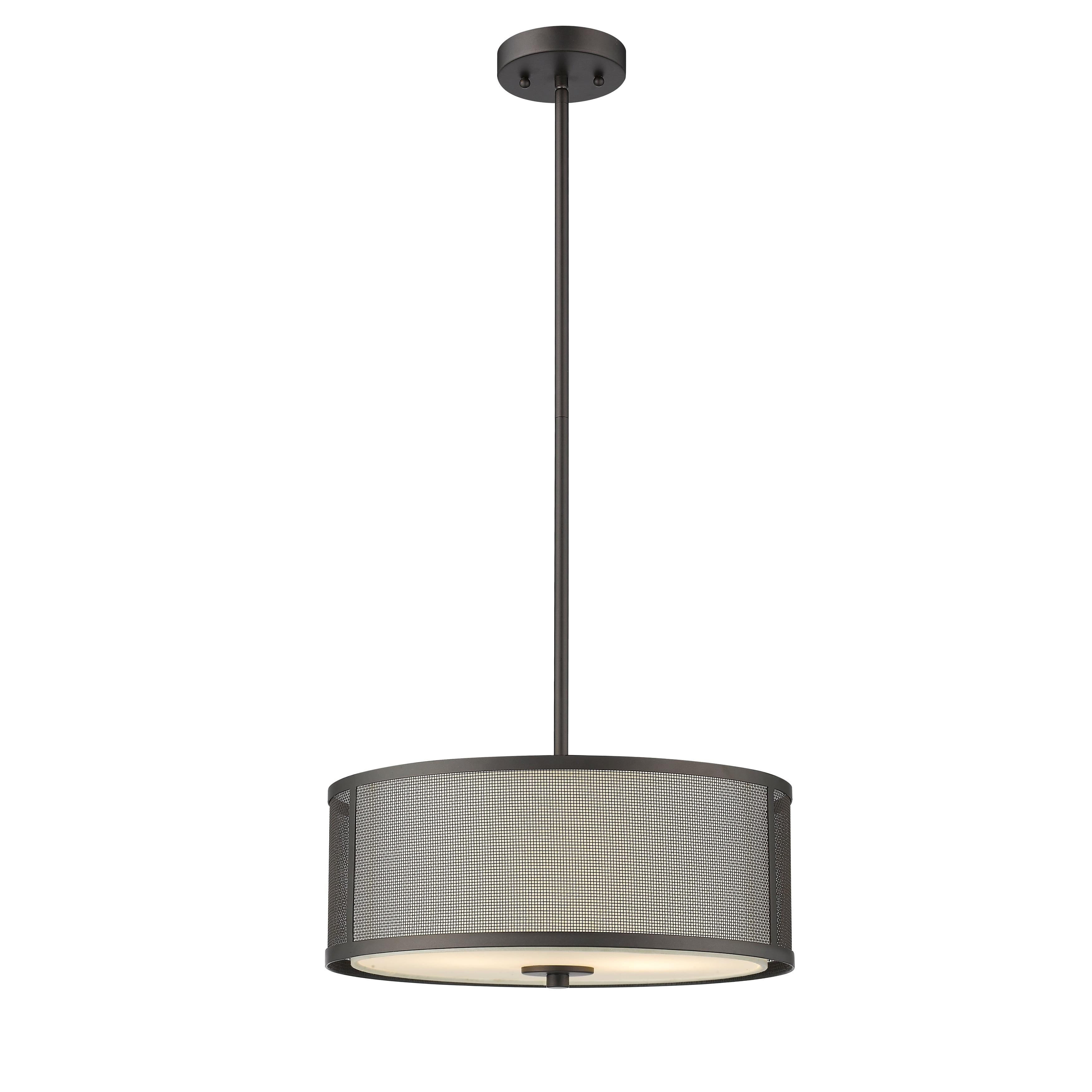 Chloe 16'' Oil Rubbed Bronze and Glass Pendant Light