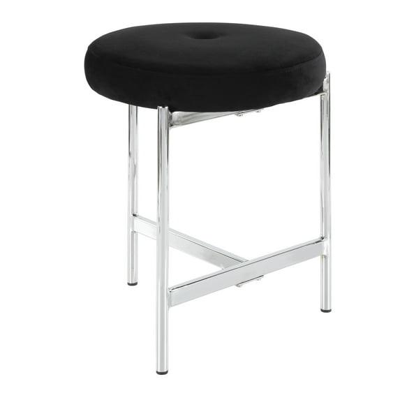 Chloe Contemporary Vanity Stool Chrome Metal - LumiSource