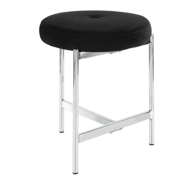Chloe Contemporary Vanity Stool Chrome Metal - LumiSource