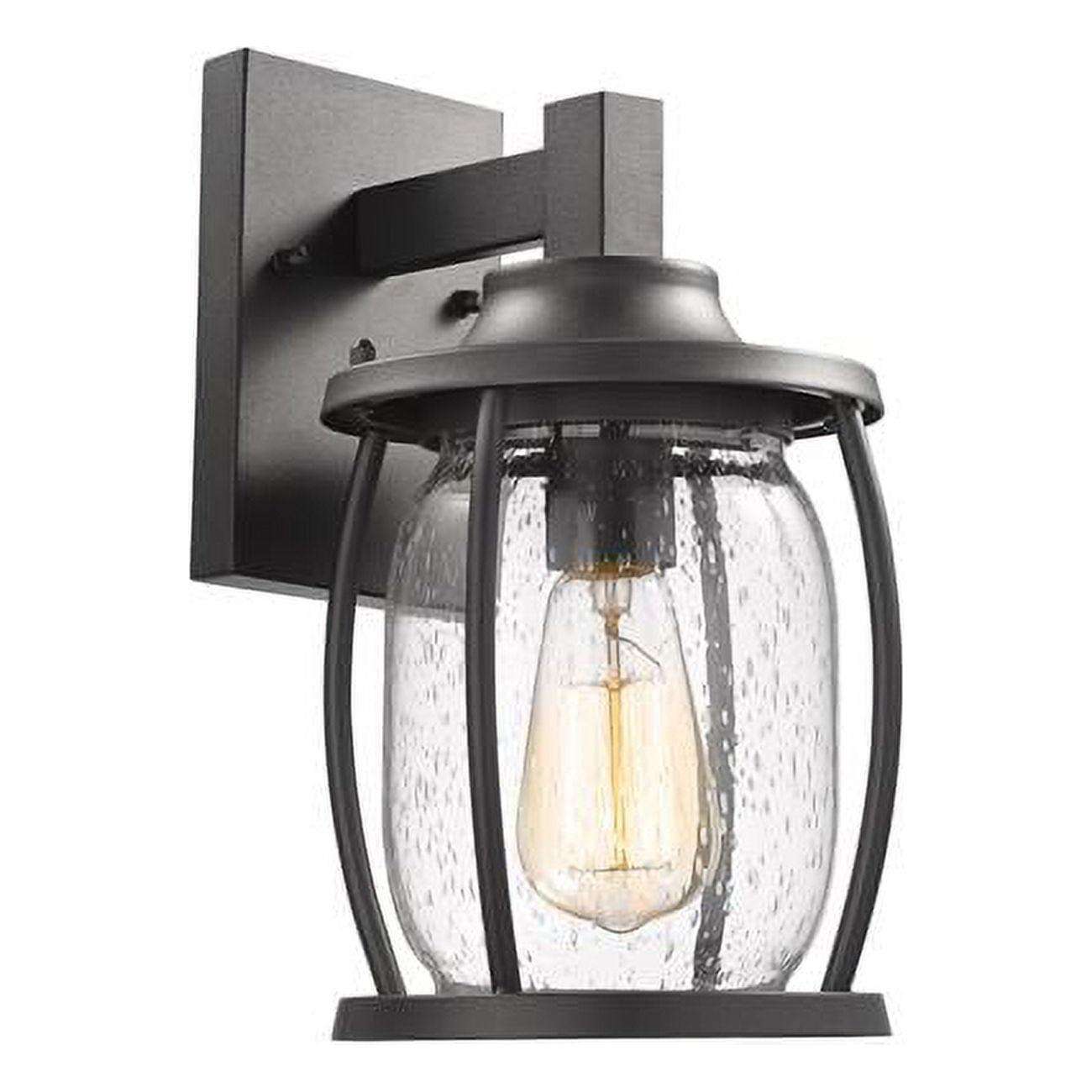 Chloe Lighting Jackson Transitional 1 Light Textured Black Outdoor Wall Sconce 12" Tall