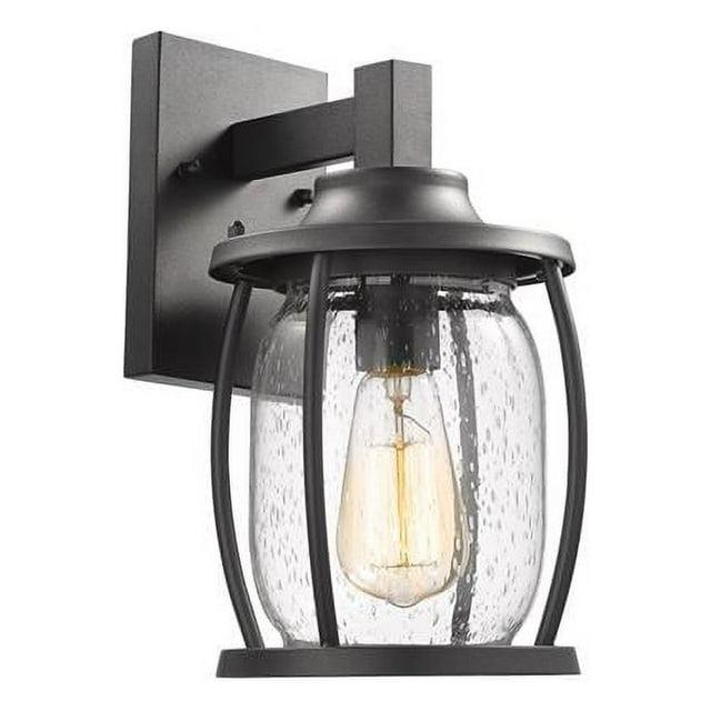 Chloe Lighting Jackson Transitional 1 Light Textured Black Outdoor Wall Sconce 12" Tall