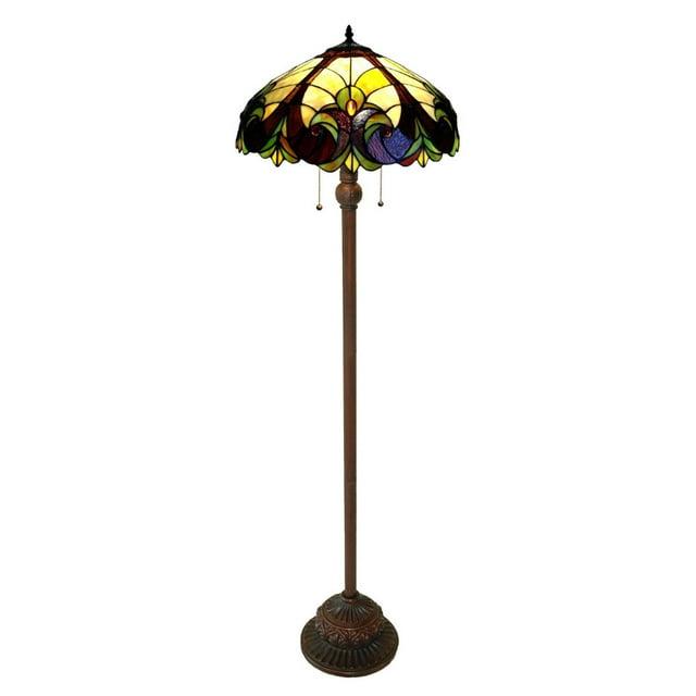 Chloe Lighting Liaison Tiffany-style 2 Light Victorian Floor Lamp 18" Shade