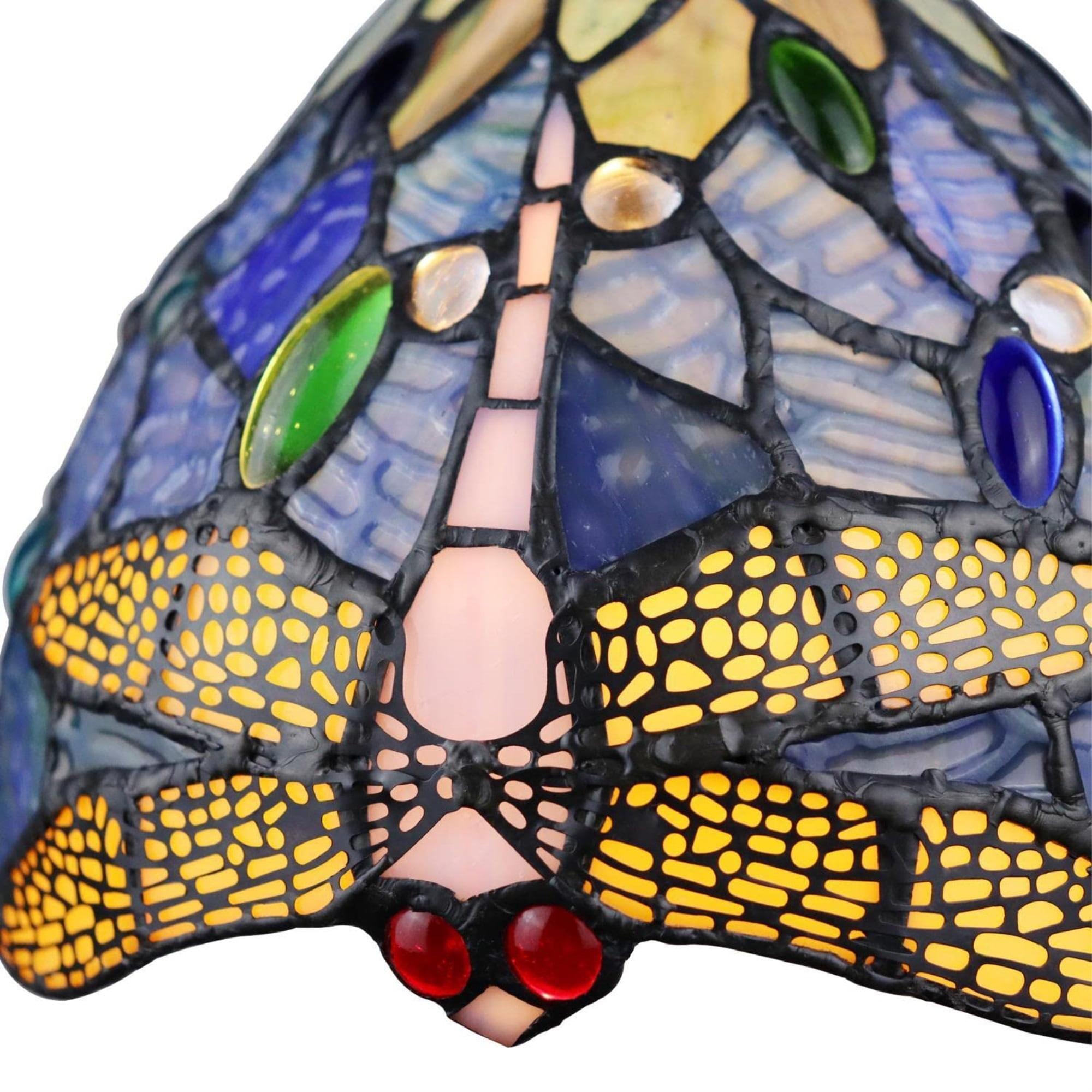 Chloe Lighting Sunniva Dragonfly Tiffany-Style 1 Light Mini-Pendant 8 Inch Wide