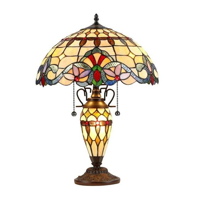Chloe Lighting Tiffany Style Victorian Design 2+1-light Dark Bronze Table Lamp Brown
