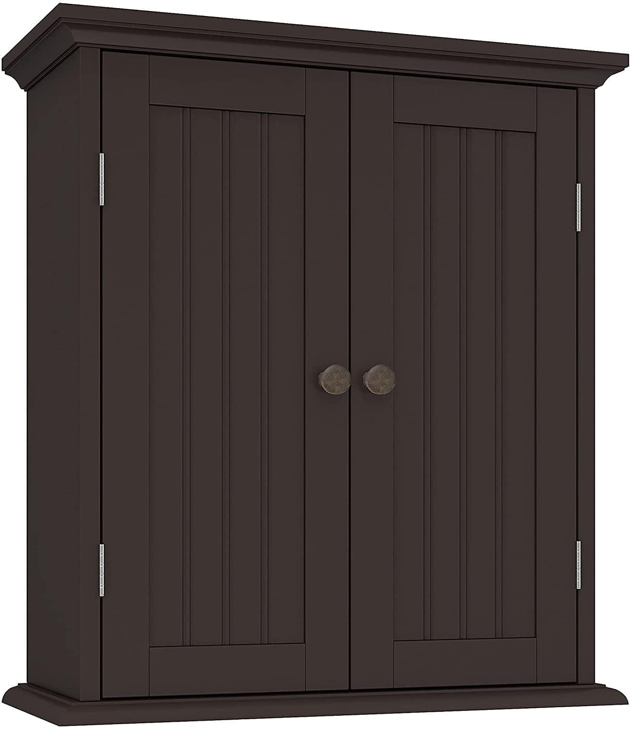 ChooChoo Bathroom Wall Cabinet, Over The Toilet Space Saver, Medicine Cabinet with 2 Doors and Adjustable Shelves