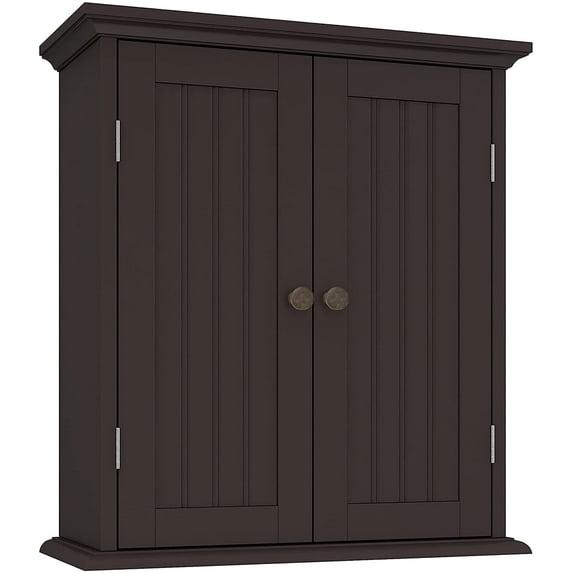ChooChoo Bathroom Wall Cabinet, Over The Toilet Space Saver, Medicine Cabinet with 2 Doors and Adjustable Shelves