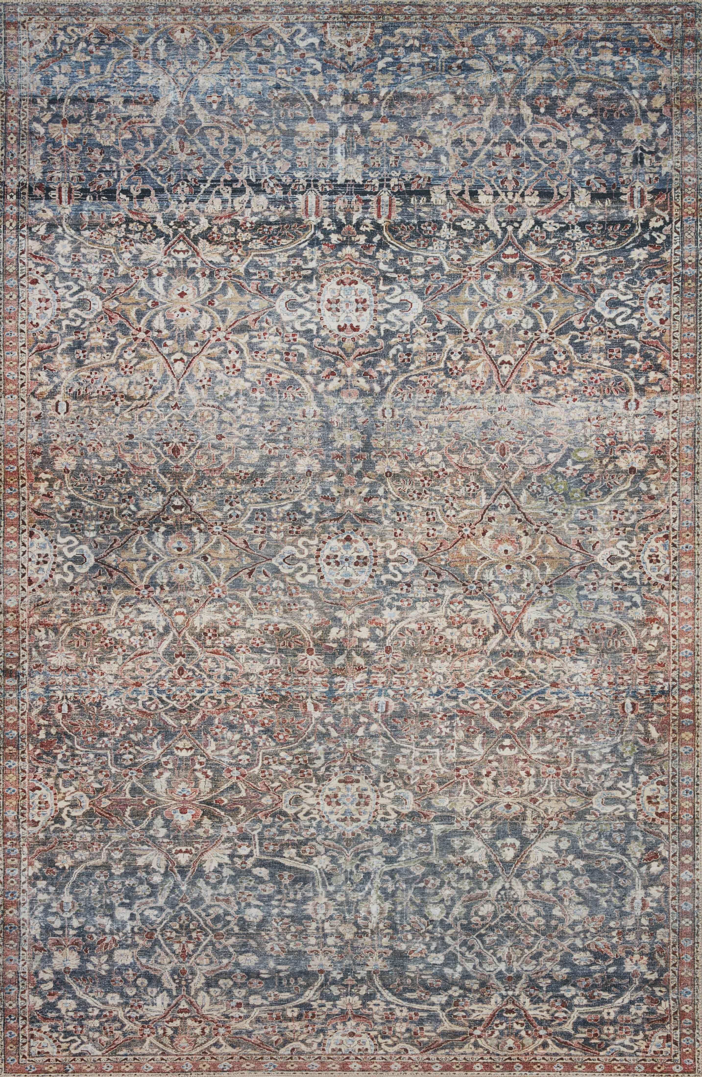 Chris Loves Julia x Loloi Jules Oriental Denim/Spice Area Rug