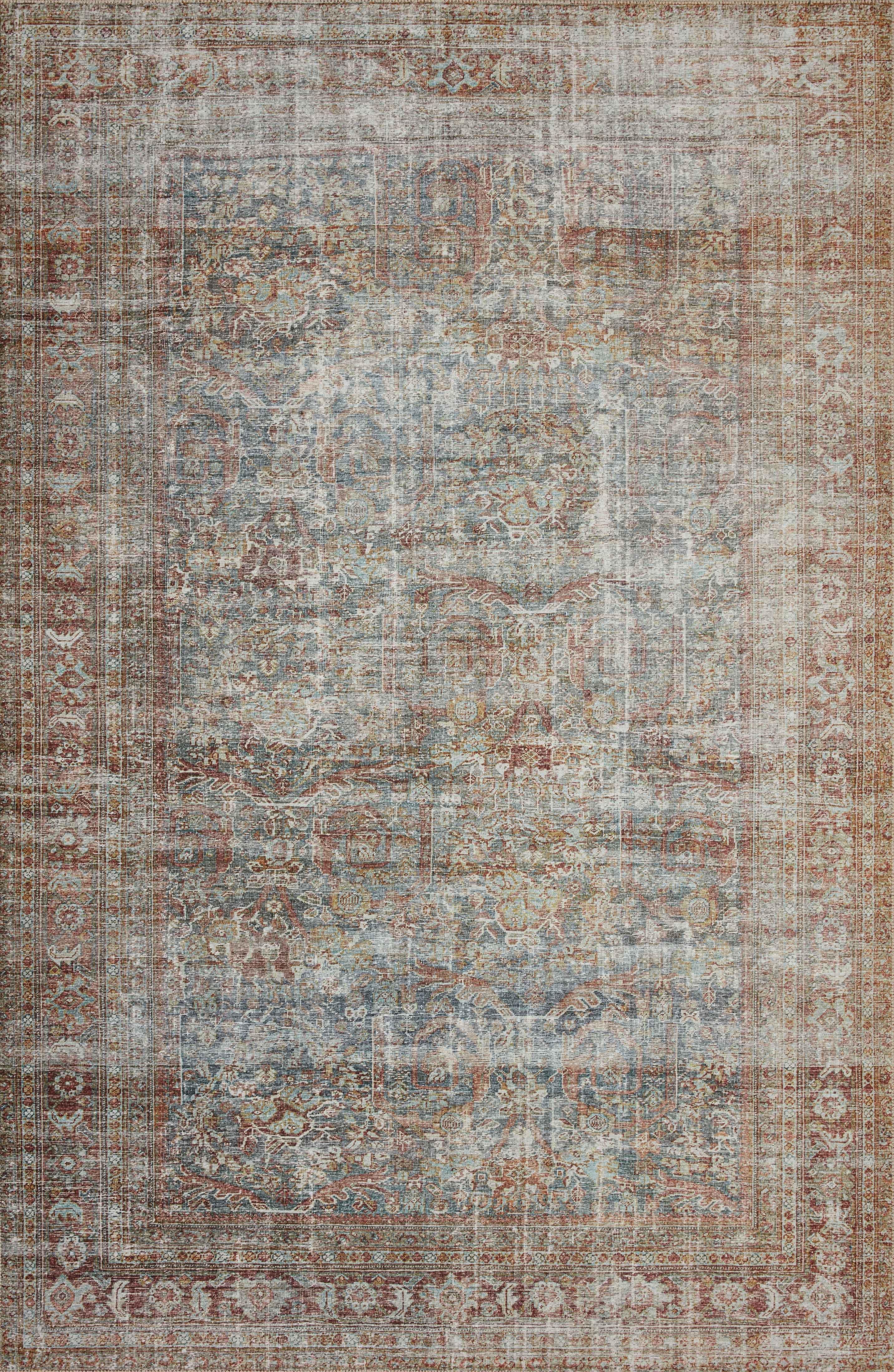 Chris Loves Julia x Loloi Jules Oriental Lagoon/Brick Area Rug