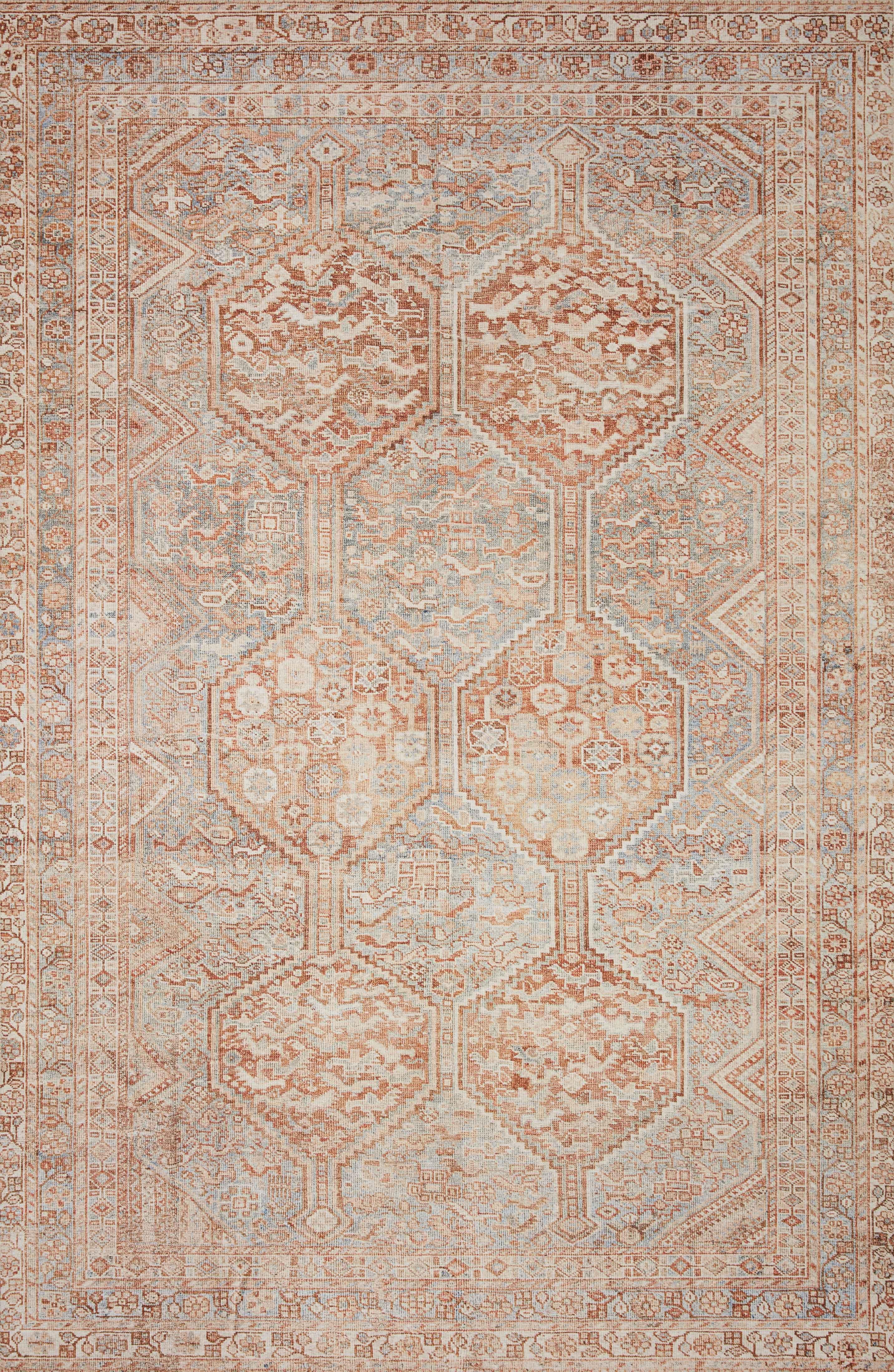 Jules Rug by Chris Loves Julia x Loloi - Tangerine and Mist / 2'3" x 3'9"