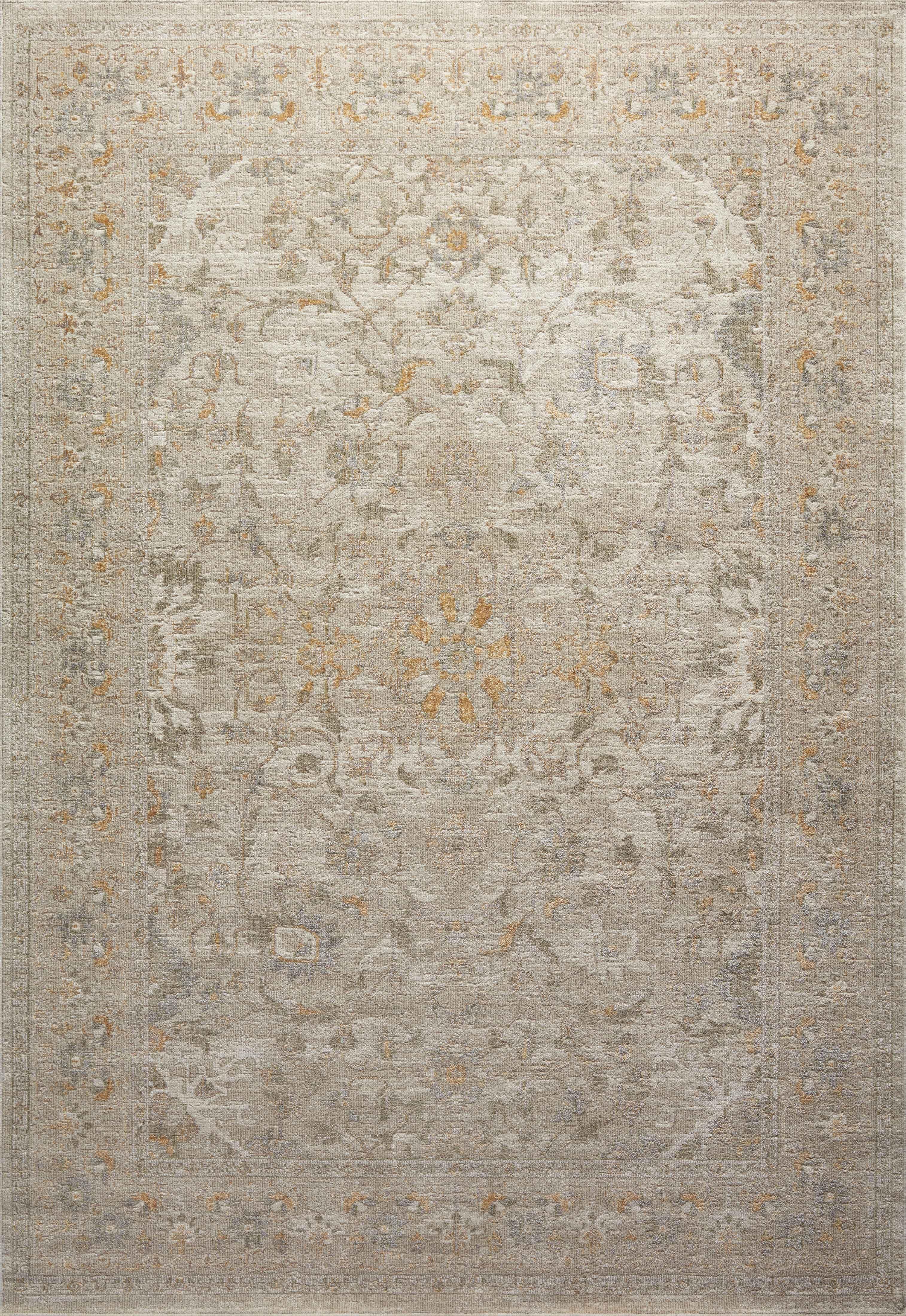 Chris Loves Julia x Loloi Rosemarie Floral Ivory/Natural/ Yellow Area Rug