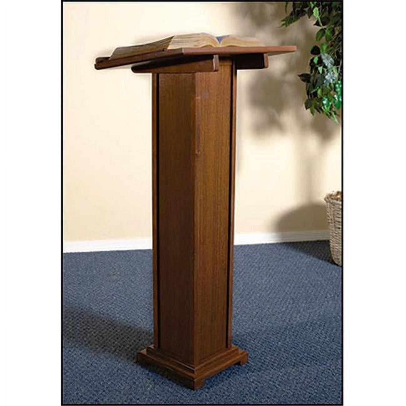 Walnut Stained Maple Hardwood Square Base Lectern