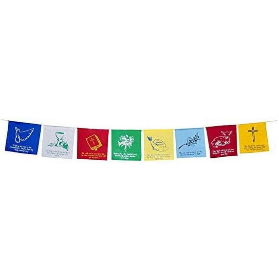 Christian Flag Church Decoration Bible Psalm 121 Faith Banner Worship Prayer Flags for Nursery Wall Wedding Bulletin Board Garden Décor