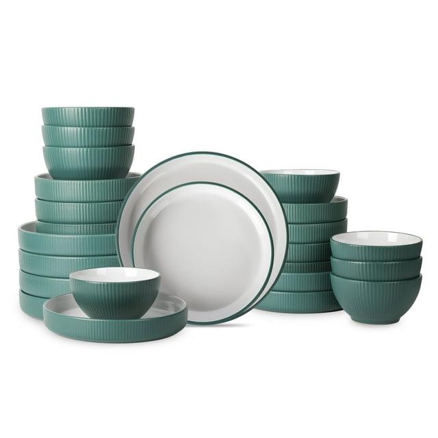 Christian Siriano Christian Siriano Larosso 24-Piece Dinnerware Set with Dinner Bowls and Pasta Bowls, Stoneware