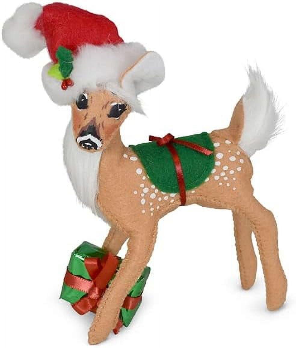 Christmas Delivery Fawn with Santa Hat and Gift, 5 in