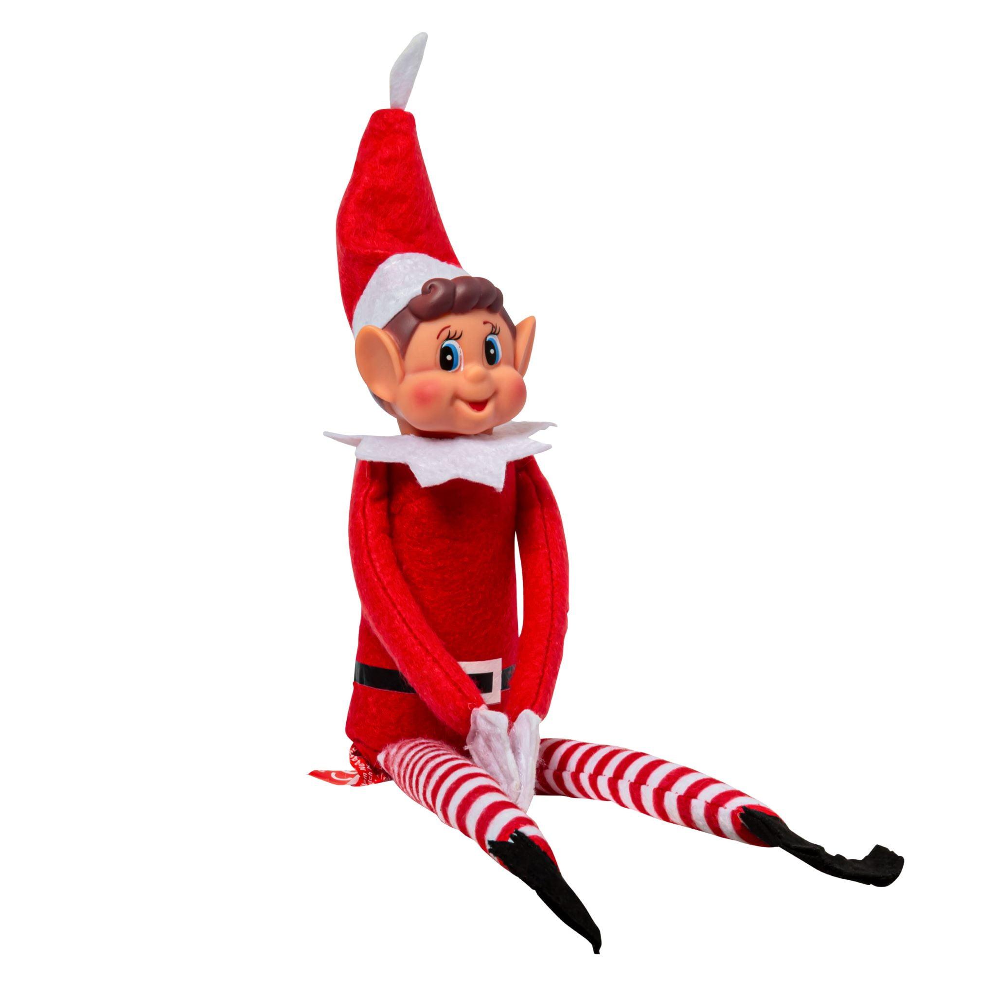 Red and White Christmas Elf Plush Toy with Bendy Legs