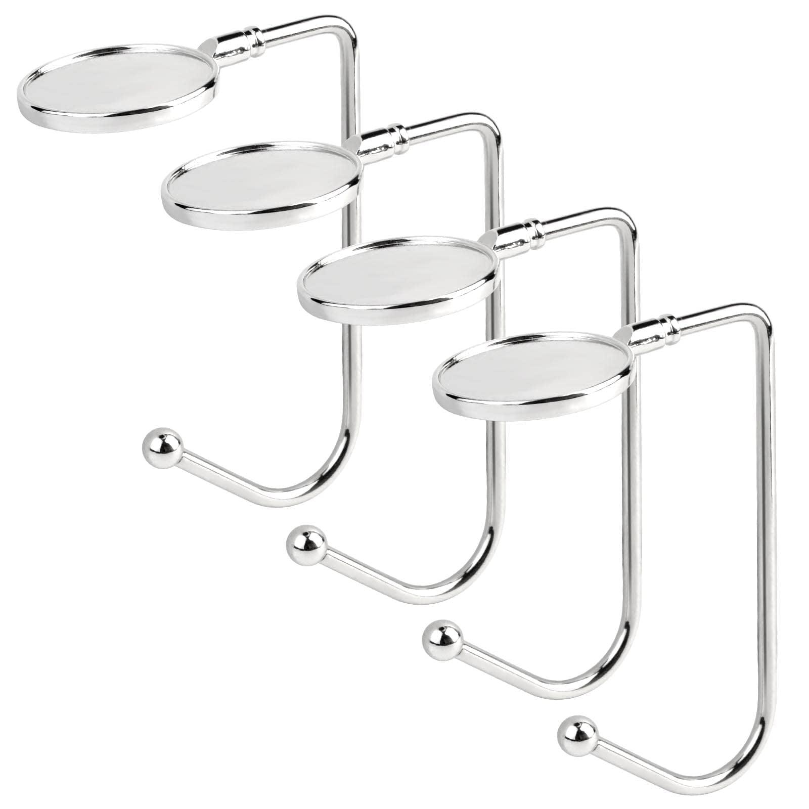 Silver Zinc Alloy Non-Slip Christmas Stocking Holders, 4-Pack