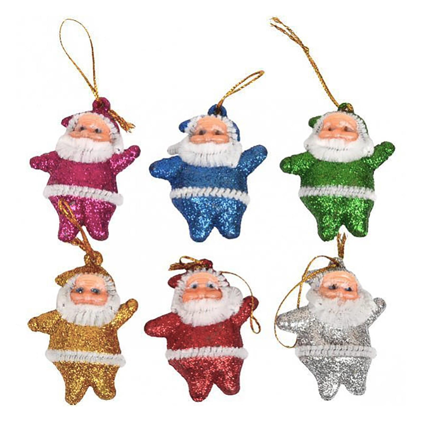 Clearance! 6Pcs Christmas Ornaments Gift, Cute Mini Santa Claus Style Christmas Tree Party Hanging Decorations for Christmas Home Decoration and Various Occasions