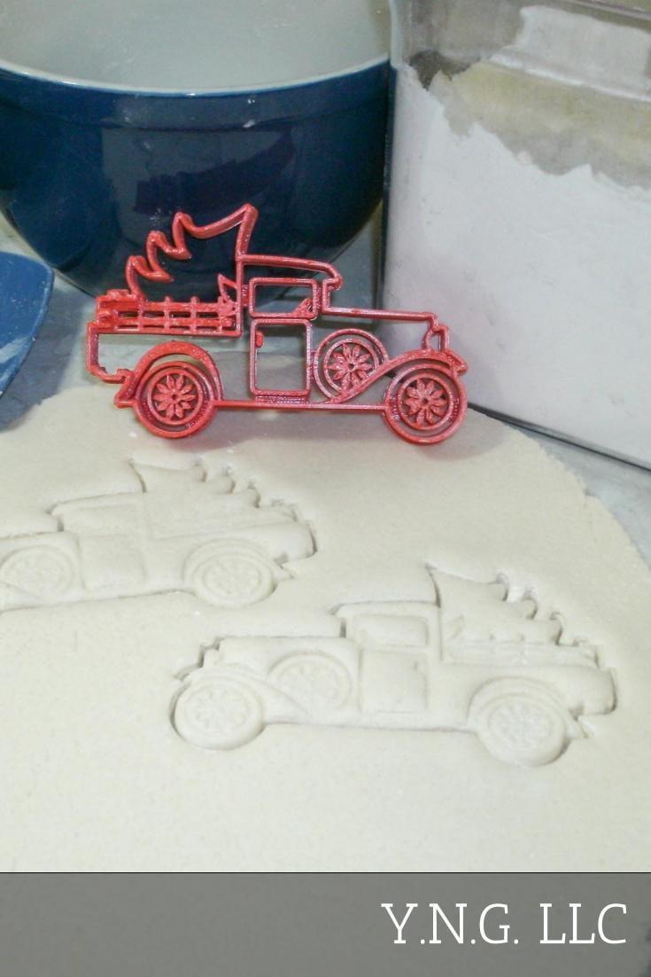 Christmas Tree Hauling Vehicles Plastic Cookie Cutters Set