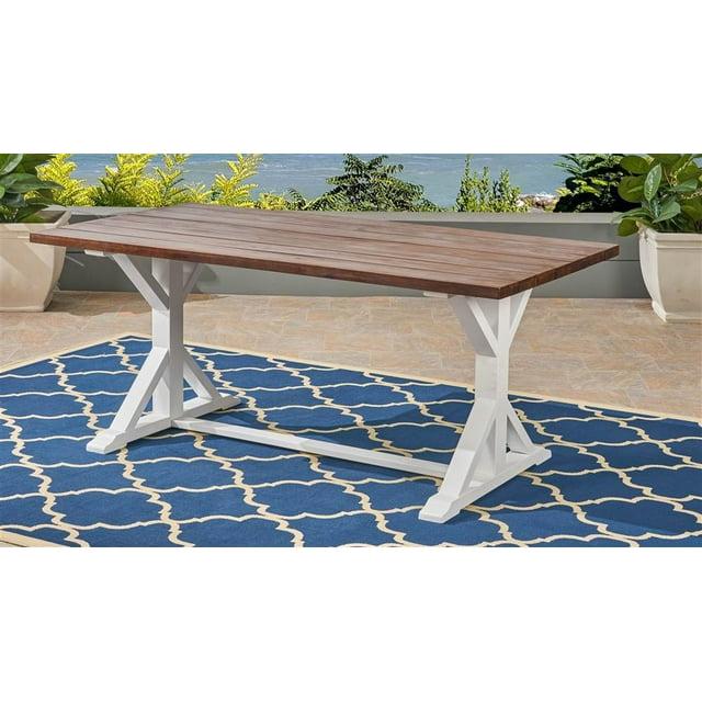 Cassia Rectangle Acacia Wood Dining Table Dark Brown - Christopher Knight Home: Weather-Resistant, Seats 6