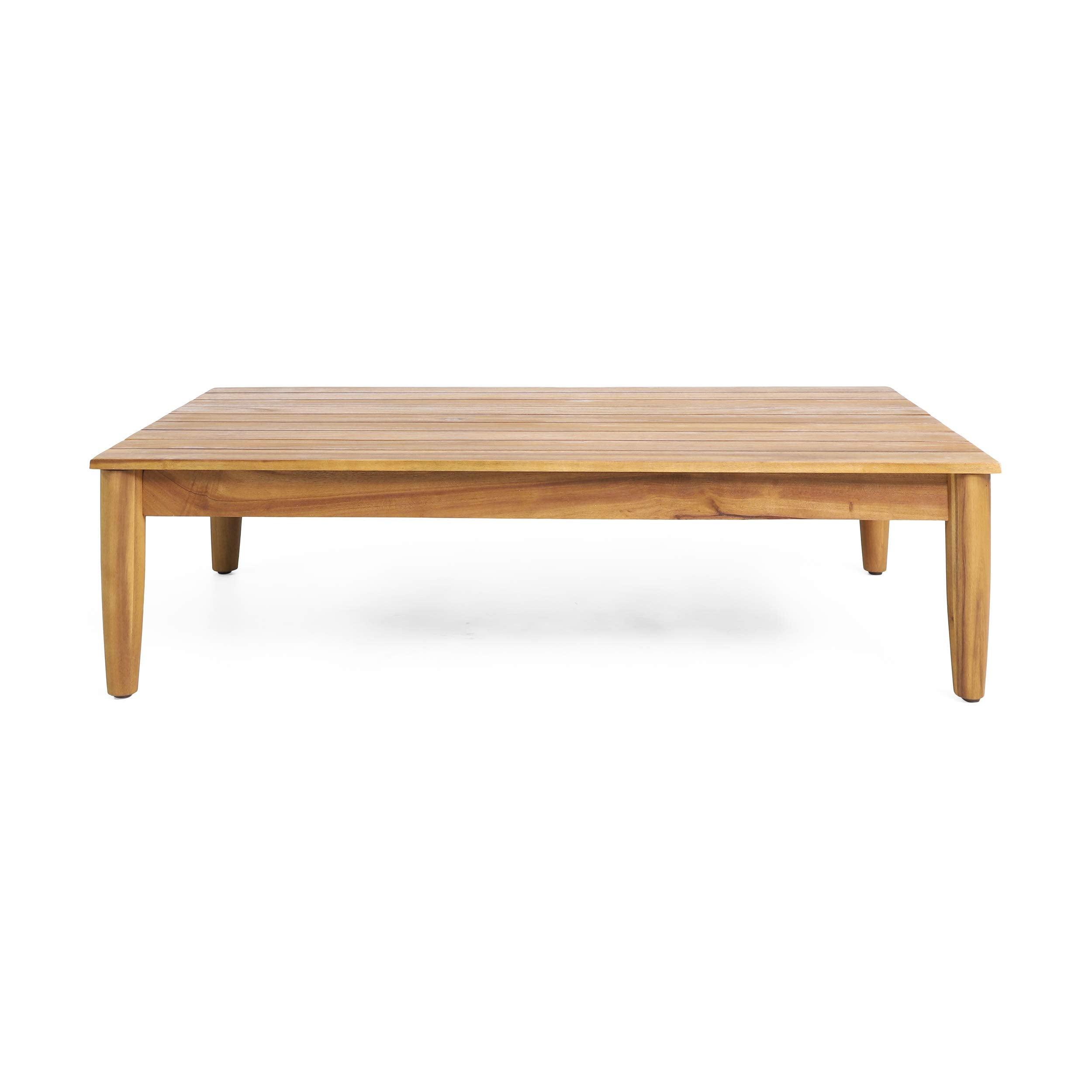 Teak Acacia Wood Outdoor Coffee Table with Slat Top