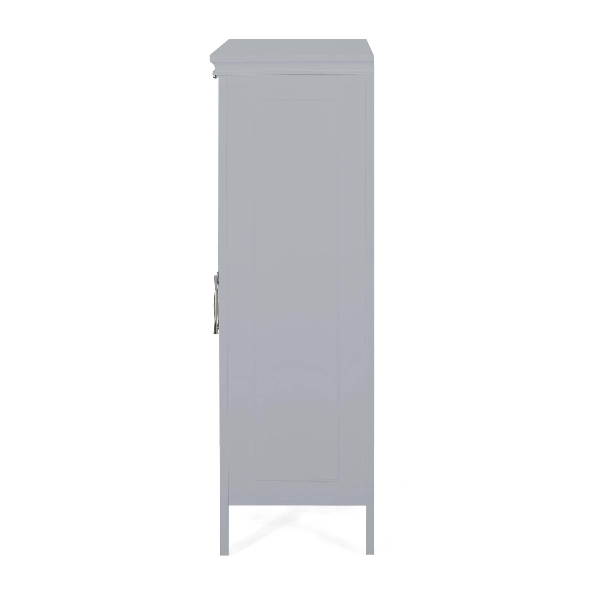 Gray Shaker Style Bathroom Cabinet with Adjustable Shelving