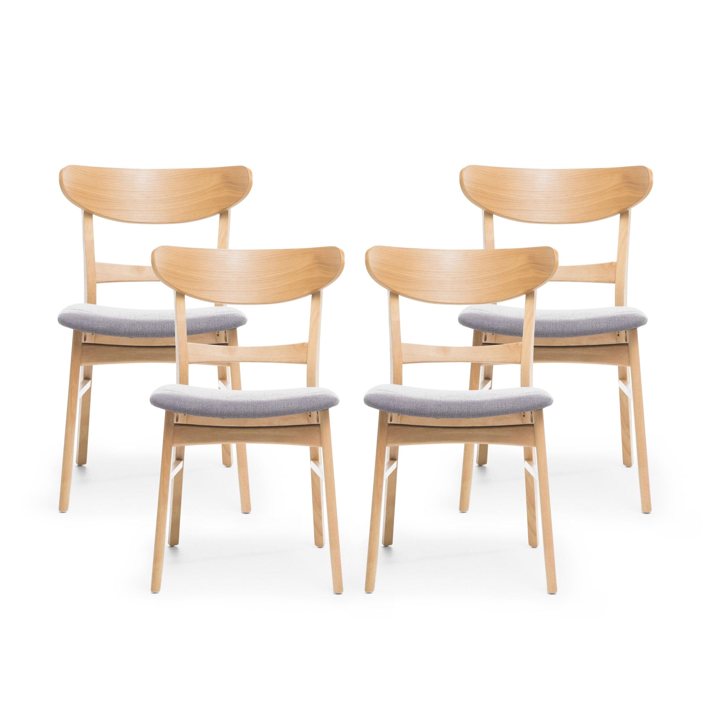 Christopher Knight Home Idalia Mid-century Modern Dining Chairs (Set of 4) by  Dark Gray + Natural Oak Oak Finish