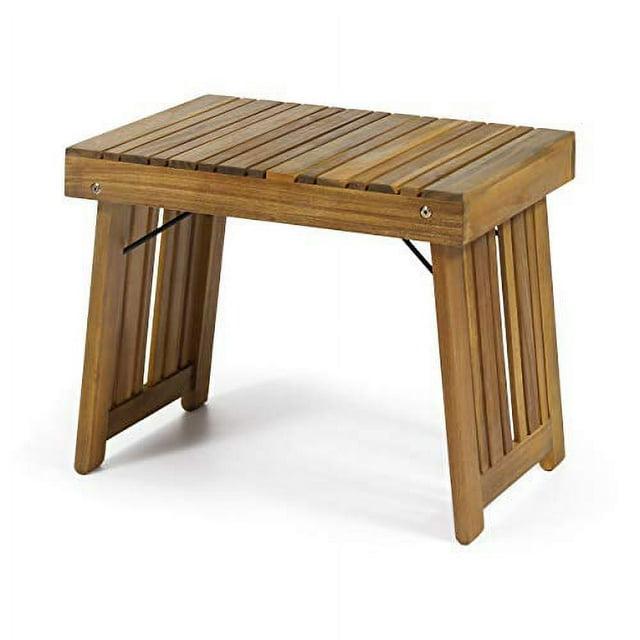 Kyoto Acacia Wood Folding Side Table - Teak - Christopher Knight Home