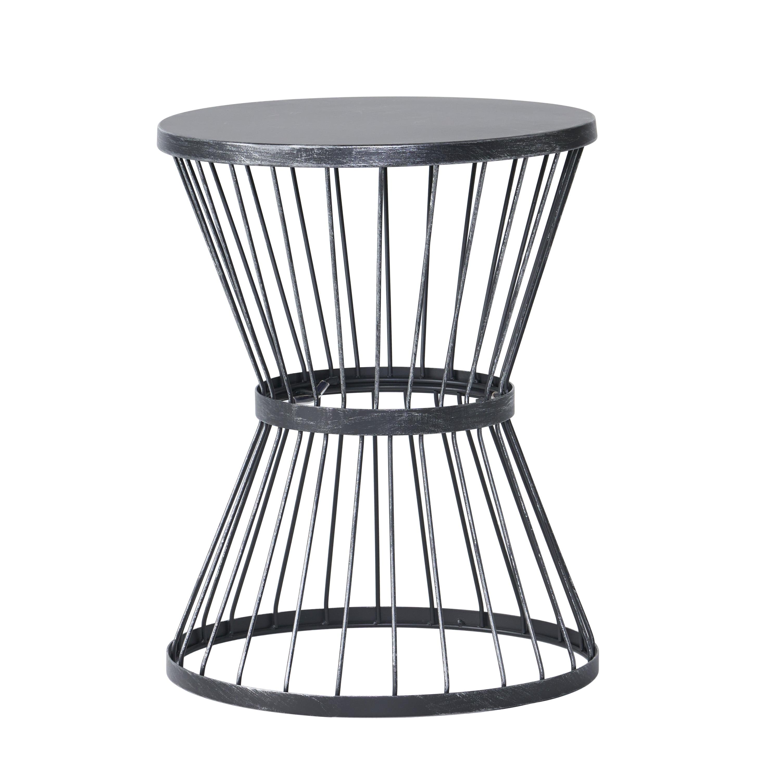 Christopher Knight Home Lassen Outdoor 16" Iron Side Table, Matte Black