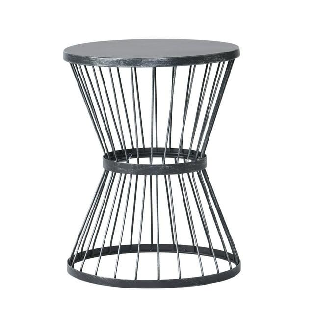 Christopher Knight Home Lassen Outdoor 16" Iron Side Table, Matte Black