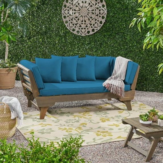 Christopher Knight Home Ottavio Outdoor Daybed with Cushions by  Dark Teal 3