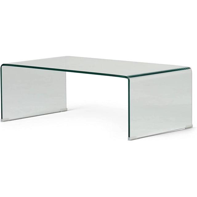 Christopher Knight Home Ramona Glass Rectangle Coffee Table Clear: Tempered Material, No Assembly Required