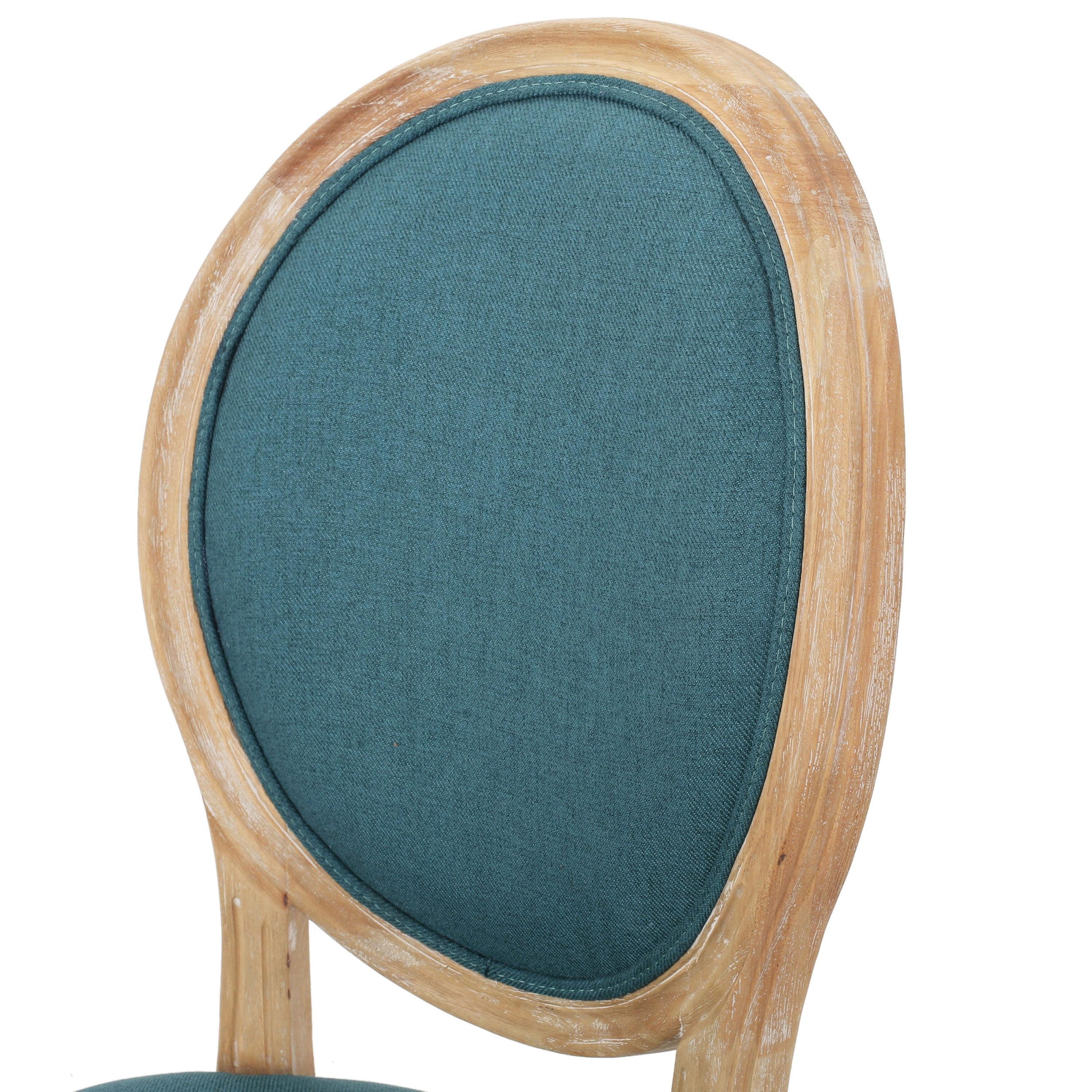 Christopher Knight Home Set of 2 Phinnaeus Dining Chair Dark Teal : Upholstered, Rubberwood Frame, 250lb Capacity