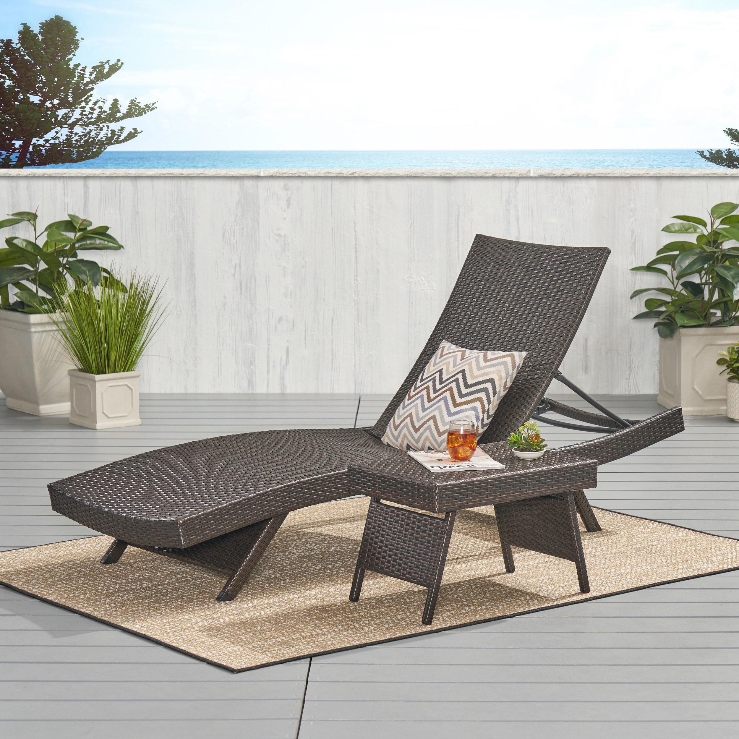 Christopher Knight Home Toscana Outdoor 2-piece Wicker Adjustable Chaise Lounge Set by  Brown