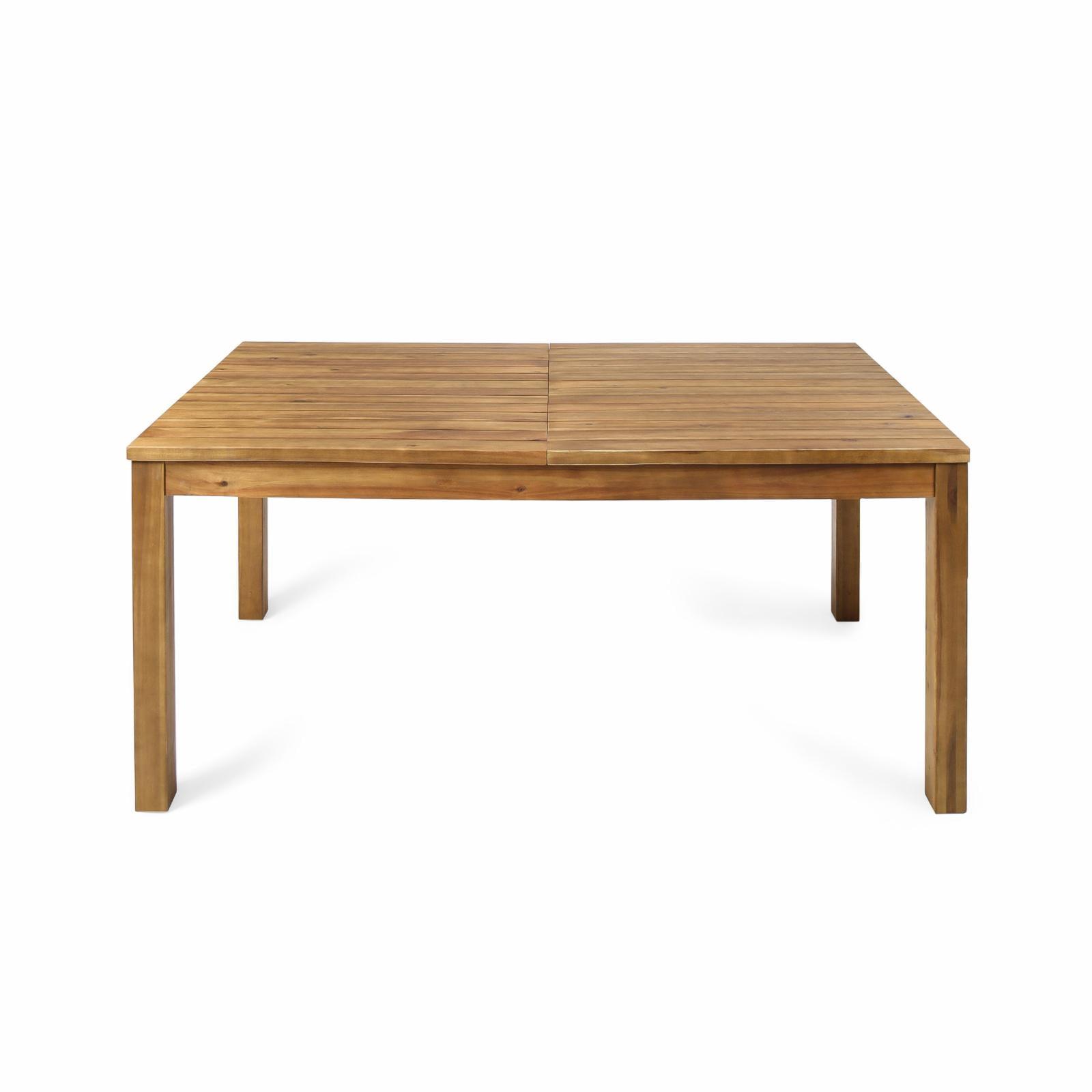 Wilson Rectangle Acacia Wood Expandable Dining Table Teak - Christopher Knight Home: Weather-Resistant, Seats 8, with Self-Storing Leaf