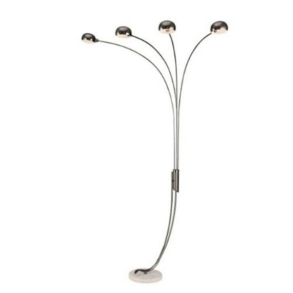 Chrome Metal Arch Lamp with Marble Base